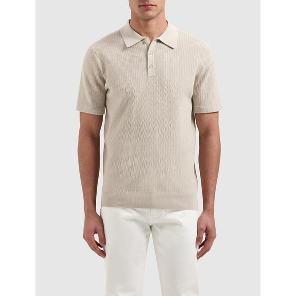 Braided Knitwear Polo Sand-Pure Path-Mansion Clothing