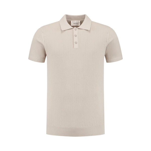 Braided Knitwear Polo Sand-Pure Path-Mansion Clothing