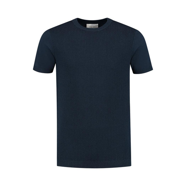 Braided Knitwear Tee Navy-Pure Path-Mansion Clothing