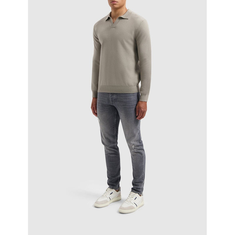 Buttonless Polo Knitwear Taupe