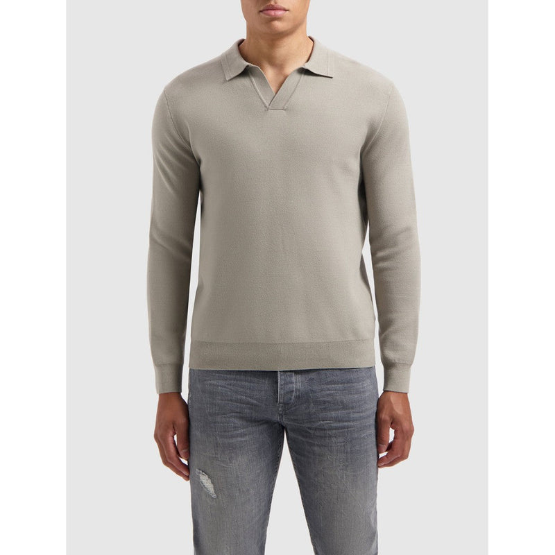 Buttonless Polo Knitwear Taupe