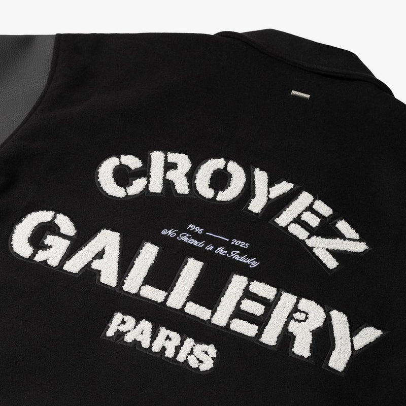 Croyez Artwork Varsity Jacket Black-CROYEZ-Mansion Clothing