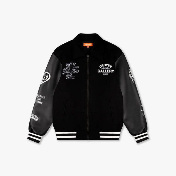 Croyez Artwork Varsity Jacket Black