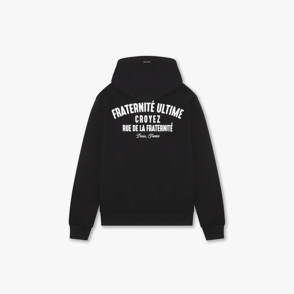 Croyez Fraternité Ultime Zip Hoodie Black/White-Croyez-Mansion Clothing