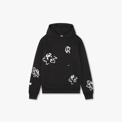 Croyez Initial Flower Hoodie Black