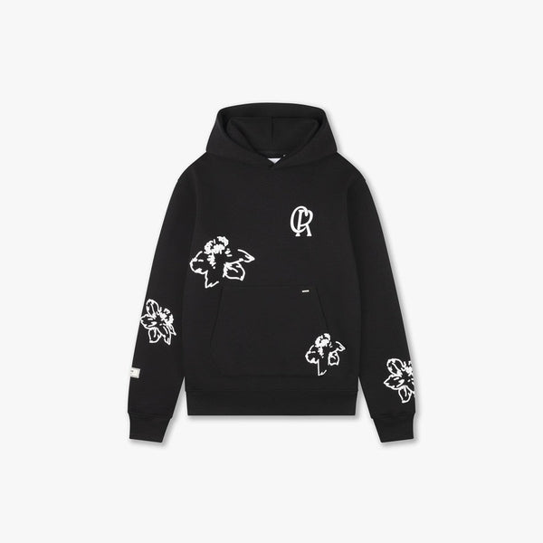 Croyez Initial Flower Hoodie Black-Croyez-Mansion Clothing