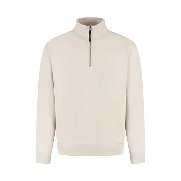 Embroidery Half-zip Sweater Sand