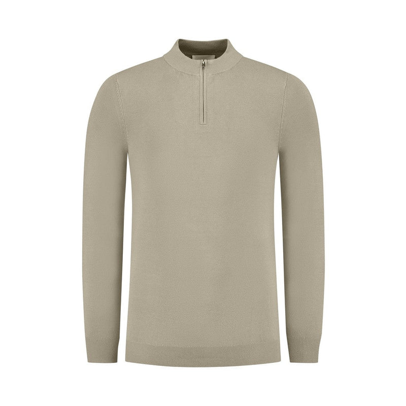 Essential Knit Halfzip - Taupe