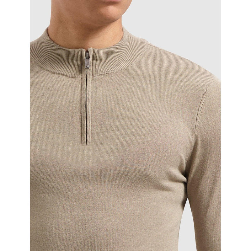 Essential Knit Halfzip - Taupe