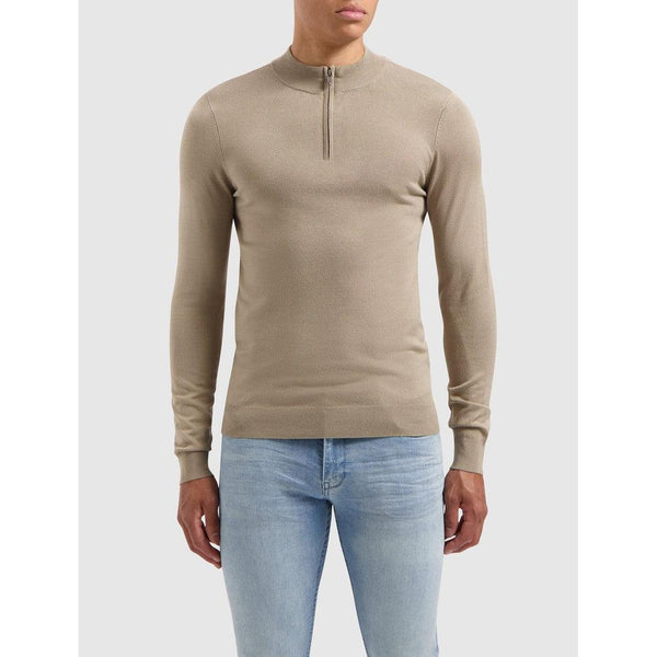 Essential Knit Halfzip - Taupe-Pure Path-Mansion Clothing