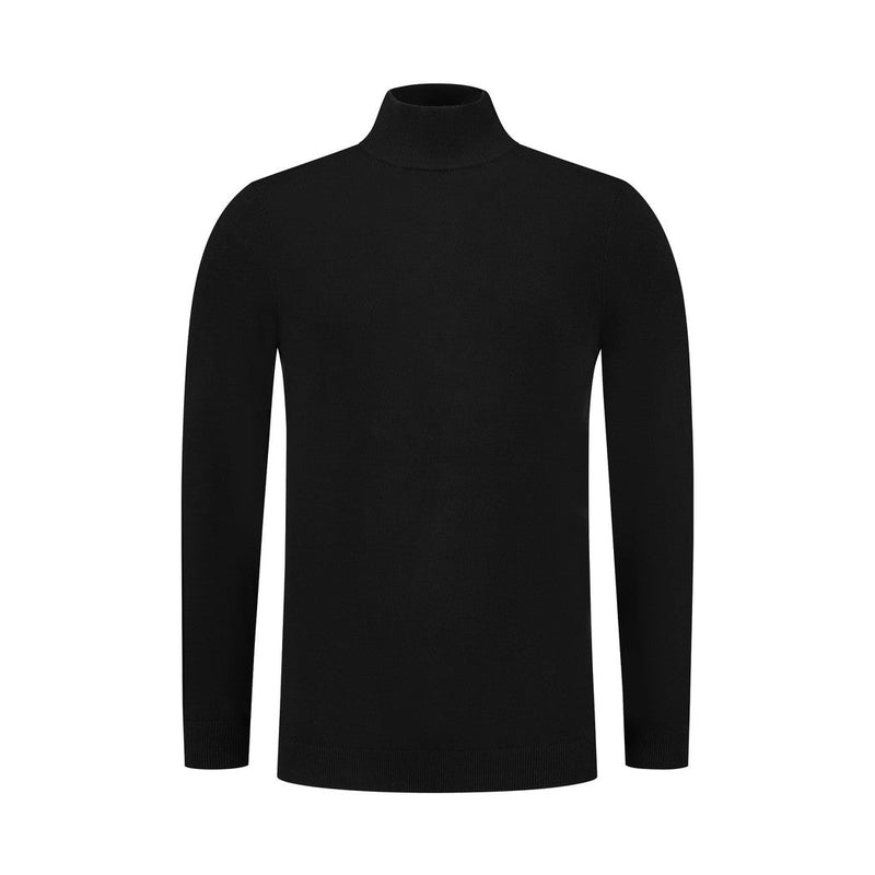 Essential Knit Mockneck - Black-Pure Path-Mansion Clothing