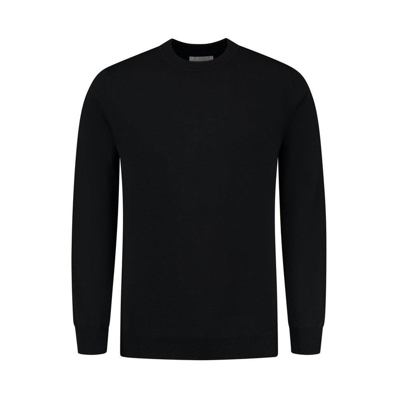 Essential Knitwear Crewneck - Black-Pure Path-Mansion Clothing