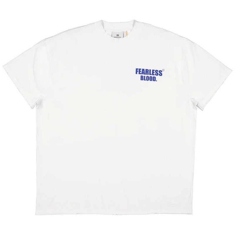 Fearless Blood Logo Tee White/Capri Blue-Fearless Blood-Mansion Clothing