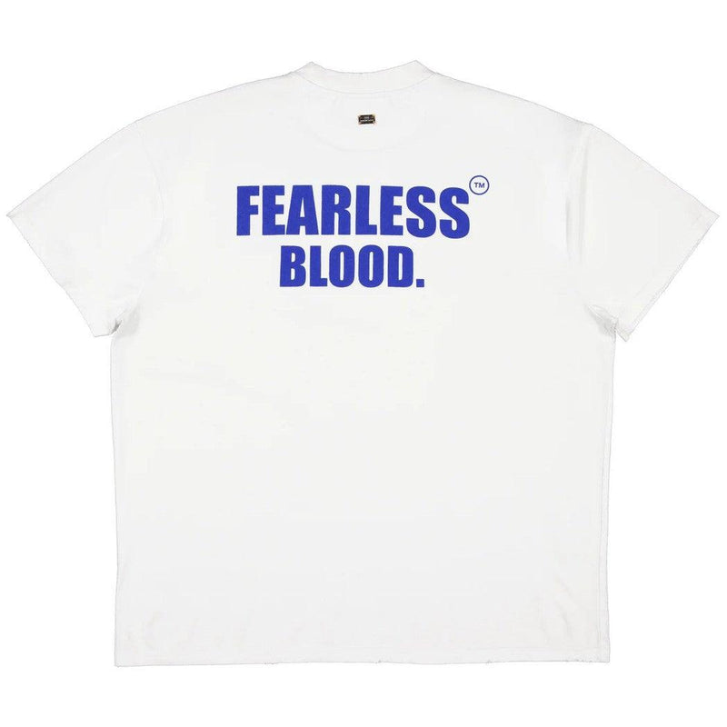 Fearless Blood Logo Tee White/Capri Blue-Fearless Blood-Mansion Clothing