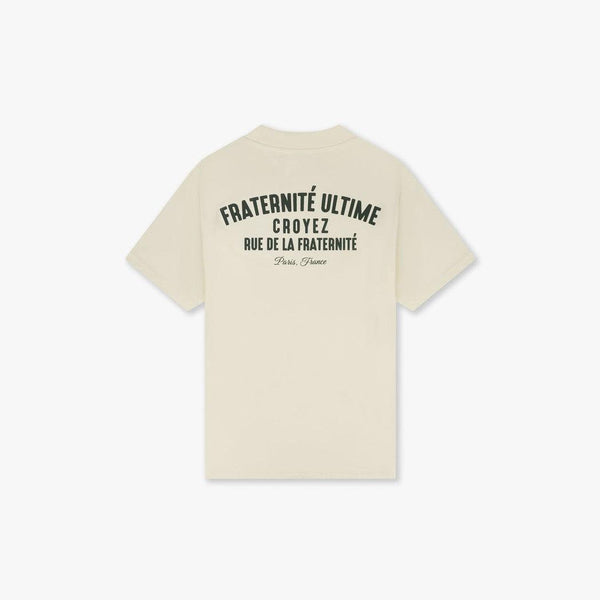 Fraternité Puff T-Shirt Off-White/Dark Green-Croyez-Mansion Clothing