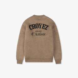 Gallery Knit Sweater Beige/Black-Croyez-Mansion Clothing