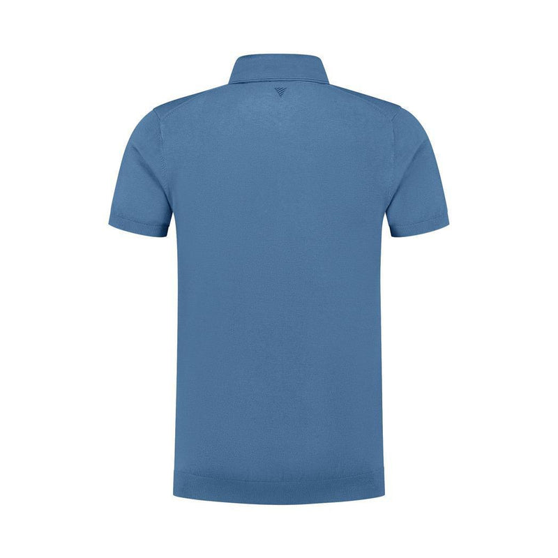 Half-zip Knitwear Polo Mid Blue-Pure Path-Mansion Clothing