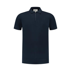 Half-zip Knitwear Polo Navy-Pure Path-Mansion Clothing