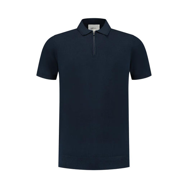 Half-zip Knitwear Polo Navy-Pure Path-Mansion Clothing