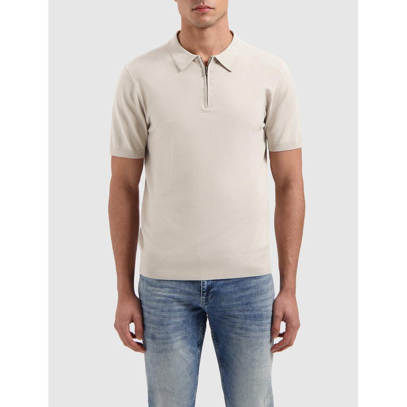 Half-zip Knitwear Polo Sand-Pure Path-Mansion Clothing