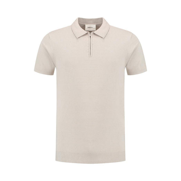 Half-zip Knitwear Polo Sand-Pure Path-Mansion Clothing