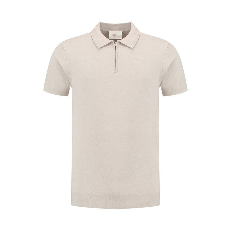 Half-zip Knitwear Polo Sand-Pure Path-Mansion Clothing