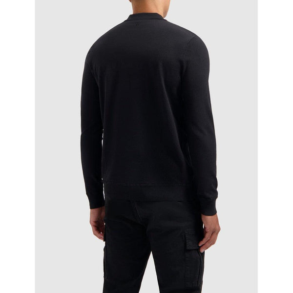 Halfzip Polo Knitwear Black-Pure Path-Mansion Clothing