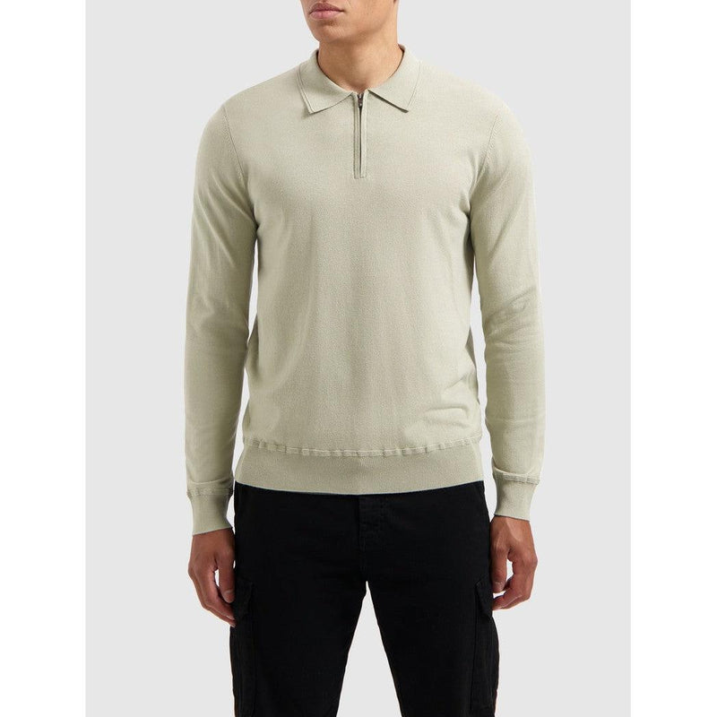 Halfzip Polo Knitwear Lt Army