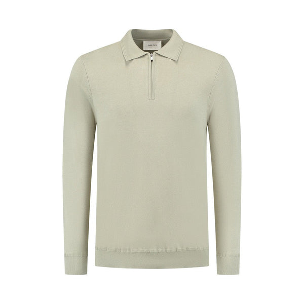 Halfzip Polo Knitwear Lt Army-Pure Path-Mansion Clothing