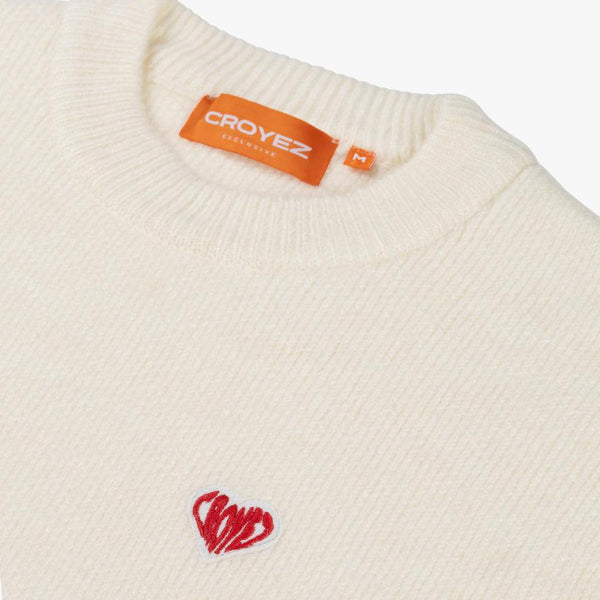 Heart Knit Sweater Off-white