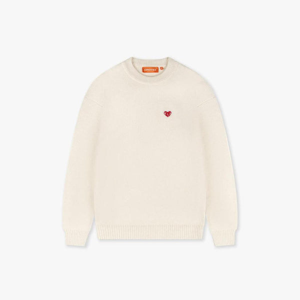 Heart Knit Sweater Off-white