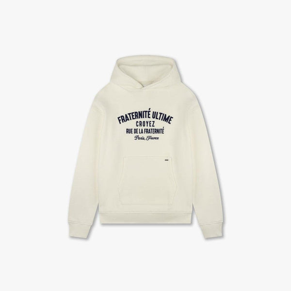 Heavyweight Fraternité Hoodie Cream/Navy-Croyez-Mansion Clothing