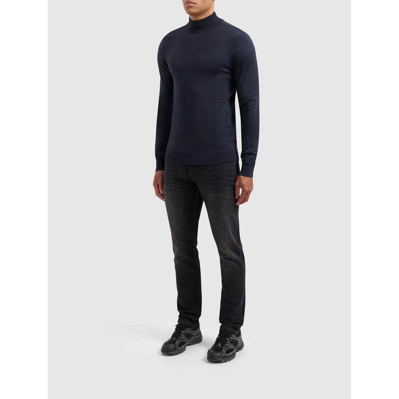 Knit Mockneck - Navy-Pure Path-Mansion Clothing