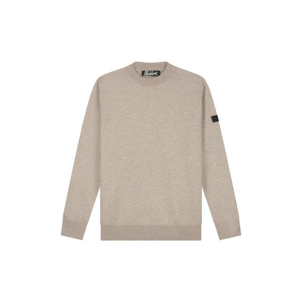 Knitted Crewneck Taupe-Malelions-Mansion Clothing