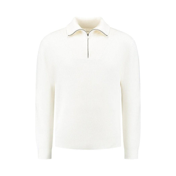 Loose fit Halfzip Knitwear Off White-Pure Path-Mansion Clothing