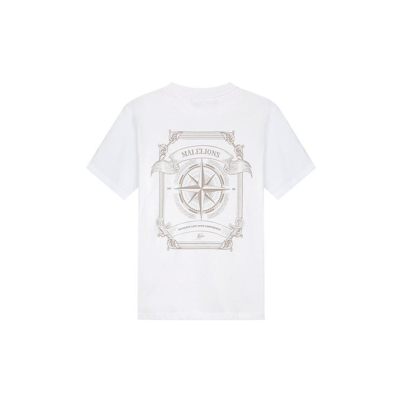 Malelions Men Compass T-Shirt MM1-SS25-29 White