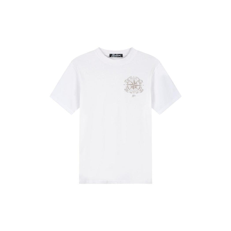 Malelions Men Compass T-Shirt MM1-SS25-29 White-Malelions-Mansion Clothing