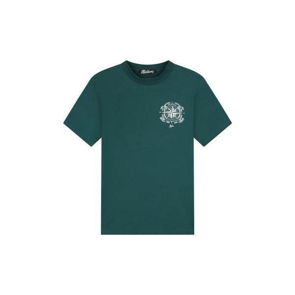 Malelions Men Compass T-Shirt Petrol Green-Malelions-Mansion Clothing