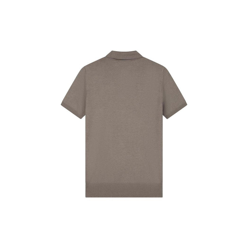 Malelions Men Knitted Patch Polo Taupe