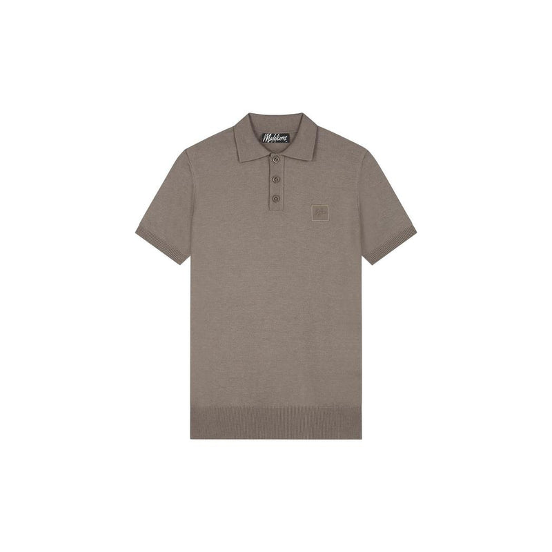 Malelions Men Knitted Patch Polo Taupe