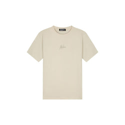 Malelions Men Striped Signature T-Shirt Beige