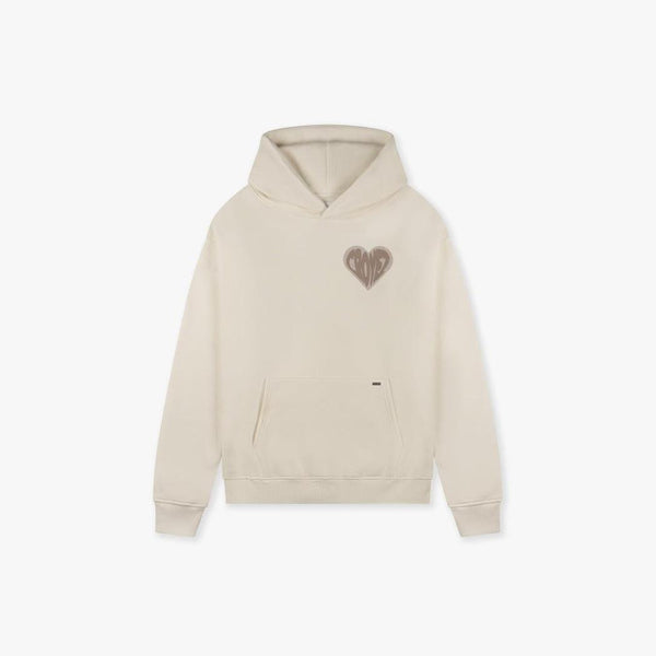 Puffed Heart Hoodie Off-white/Beige-CROYEZ-Mansion Clothing