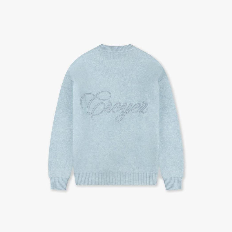 Script Knit Sweater Light Blue