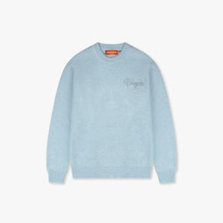 Script Knit Sweater Light Blue