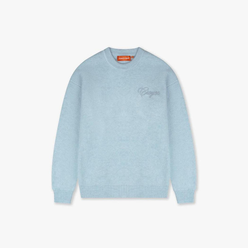 Script Knit Sweater Light Blue