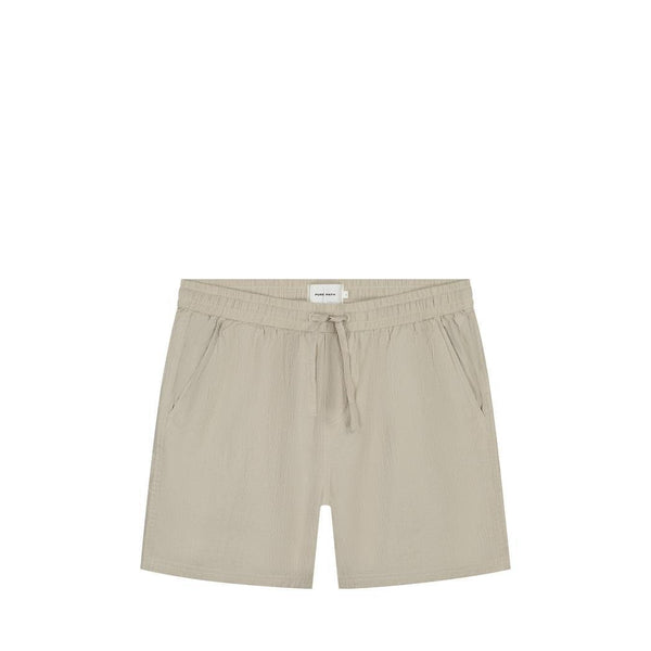 Seersucker Shorts Sand-Pure Path-Mansion Clothing