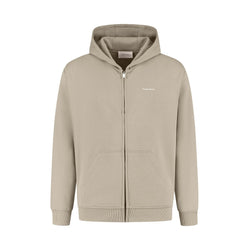 Signature Zip-up Hoodie Taupe-Pure Path-Mansion Clothing