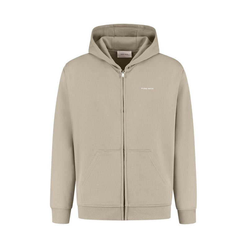 Signature Zip-up Hoodie Taupe