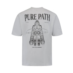 Space Shuttle 3D Blueprint T-shirt Grey Pl