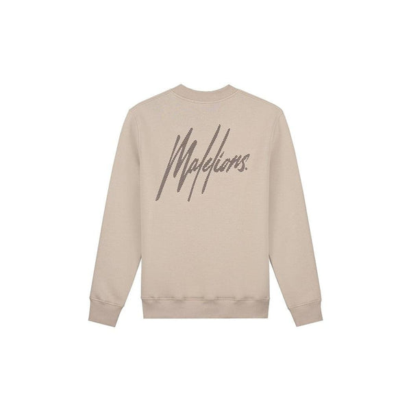 Striped Signature Sweater Beige-Malelions-Mansion Clothing